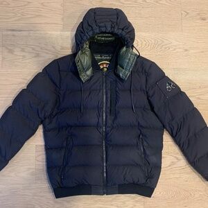 Moose Knuckles Westlock Down Bomber Jacket Mens- Navy - XL
